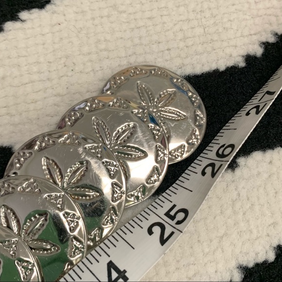 Silver Metal Medallion Mini Coin Concha Elastic Belt S-M - Picture 8 of 8